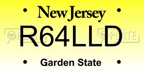 R64LLD New Jersey License Plate