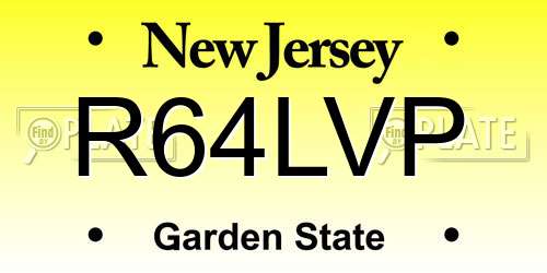 R64LVP New Jersey License Plate