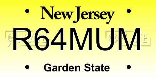R64MUM New Jersey License Plate