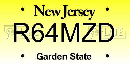 R64MZD New Jersey License Plate