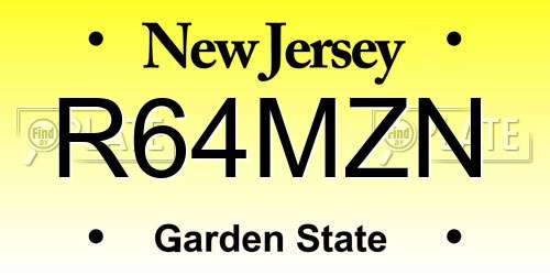 R64MZN New Jersey License Plate