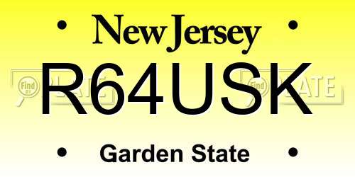 R64USK New Jersey License Plate