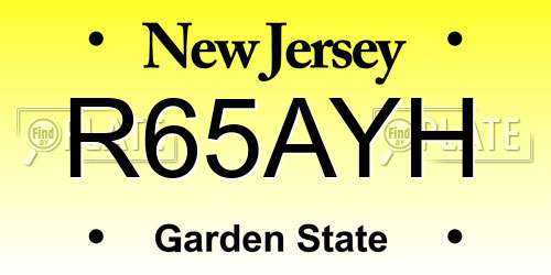 R65AYH New Jersey License Plate