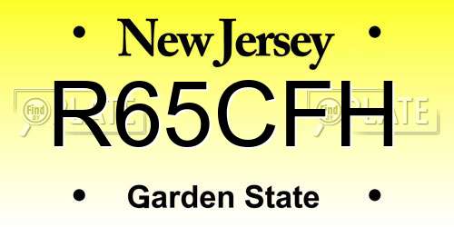 R65CFH New Jersey License Plate