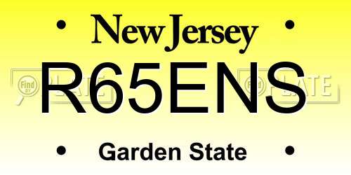 R65ENS New Jersey License Plate