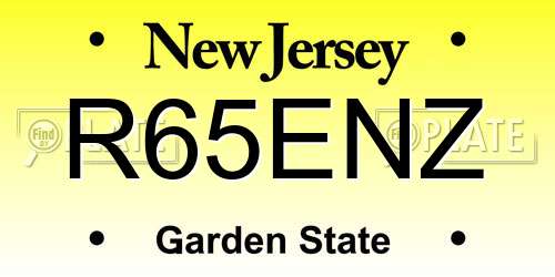 R65ENZ New Jersey License Plate
