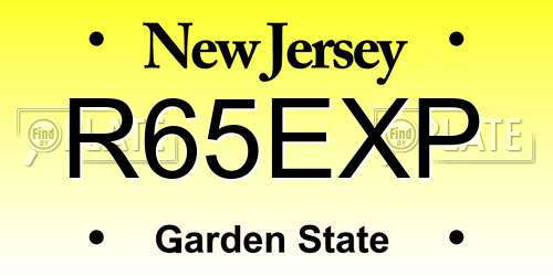 R65EXP New Jersey License Plate