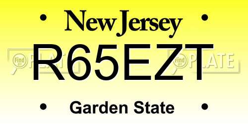 R65EZT New Jersey License Plate