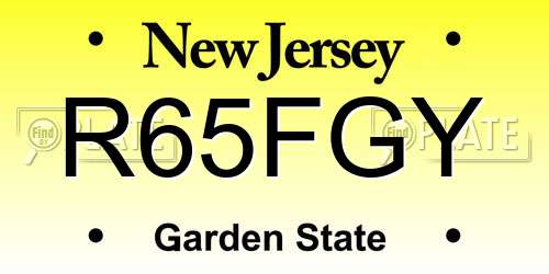 R65FGY New Jersey License Plate