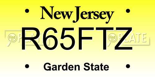 R65FTZ New Jersey License Plate