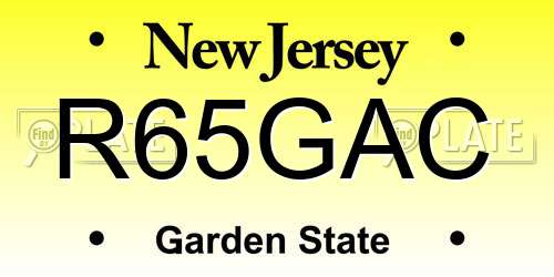 R65GAC New Jersey License Plate