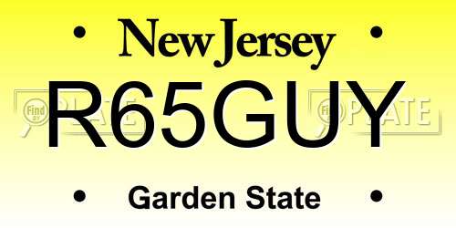 R65GUY New Jersey License Plate