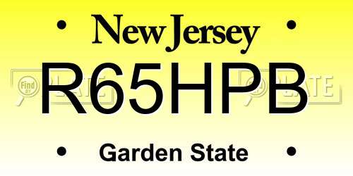 R65HPB New Jersey License Plate