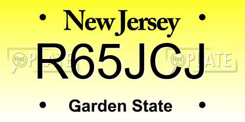 R65JCJ New Jersey License Plate