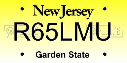 R65LMU New Jersey License Plate
