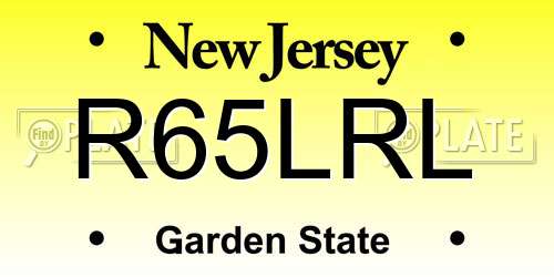 R65LRL New Jersey License Plate