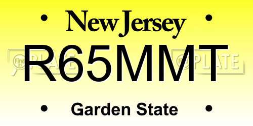 R65MMT New Jersey License Plate