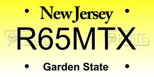 R65MTX New Jersey License Plate