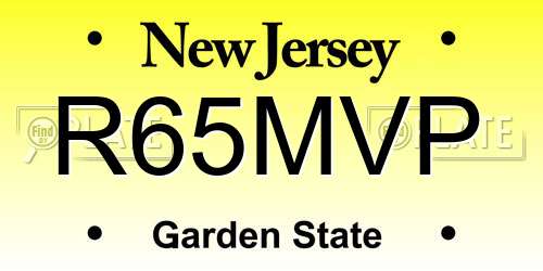 R65MVP New Jersey License Plate