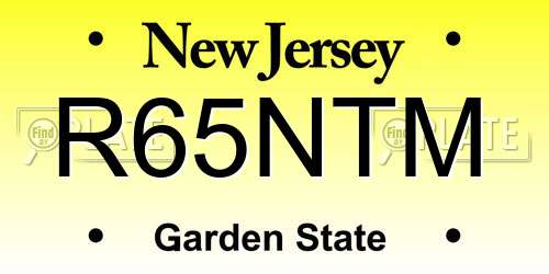 R65NTM New Jersey License Plate