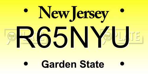 R65NYU New Jersey License Plate