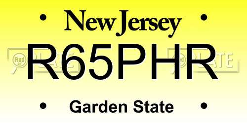 R65PHR New Jersey License Plate