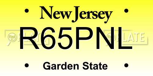 R65PNL New Jersey License Plate