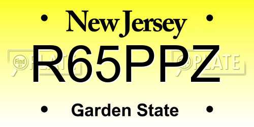 R65PPZ New Jersey License Plate