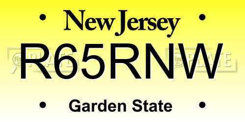 R65RNW New Jersey License Plate