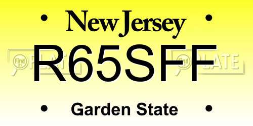 R65SFF New Jersey License Plate