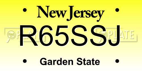 R65SSJ New Jersey License Plate