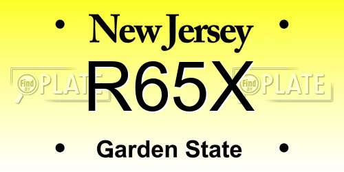 R65X New Jersey License Plate