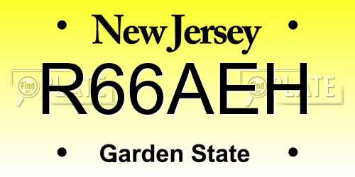 R66AEH New Jersey License Plate