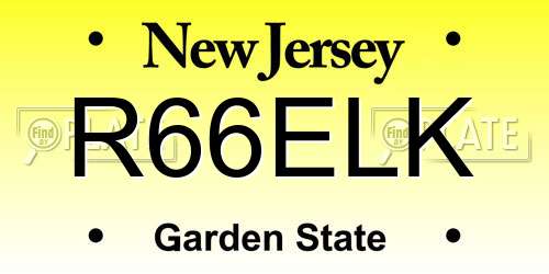 R66ELK New Jersey License Plate