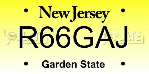 R66GAJ New Jersey License Plate