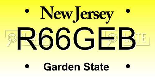 R66GEB New Jersey License Plate