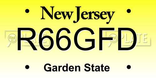 R66GFD New Jersey License Plate