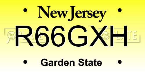 R66GXH New Jersey License Plate