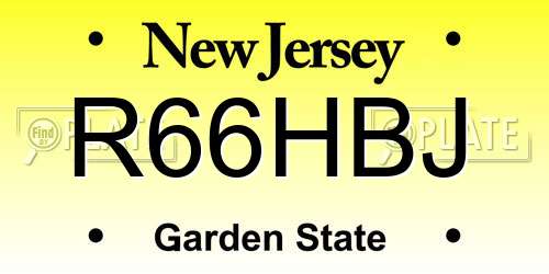 R66HBJ New Jersey License Plate