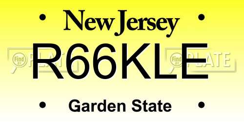 R66KLE New Jersey License Plate