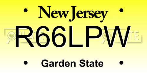 R66LPW New Jersey License Plate