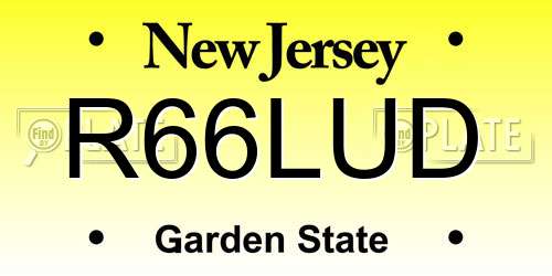 R66LUD New Jersey License Plate