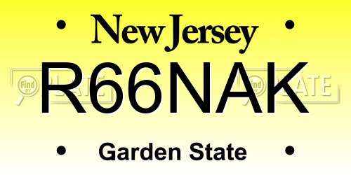 R66NAK New Jersey License Plate