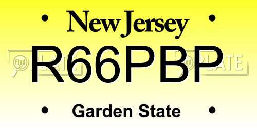 R66PBP New Jersey License Plate