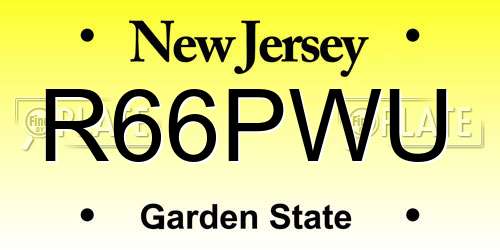 R66PWU New Jersey License Plate