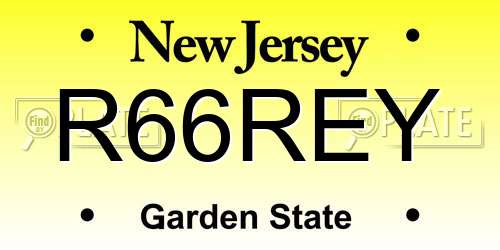 R66REY New Jersey License Plate