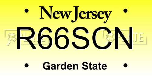 R66SCN New Jersey License Plate