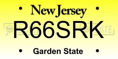 R66SRK New Jersey License Plate