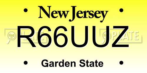 R66UUZ New Jersey License Plate