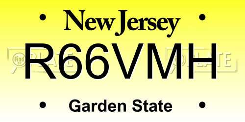 R66VMH New Jersey License Plate
